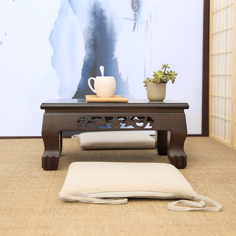 榻榻米小桌桌子功夫日式实木禅意复古古风茶桌和室几桌