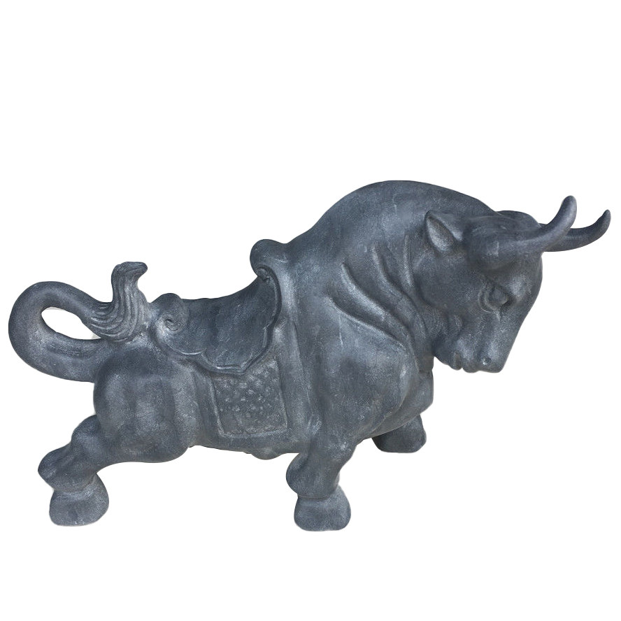 青石牛石雕牛石头牛十二生肖牛摆件青石精雕华尔街牛石材雕刻石牛
