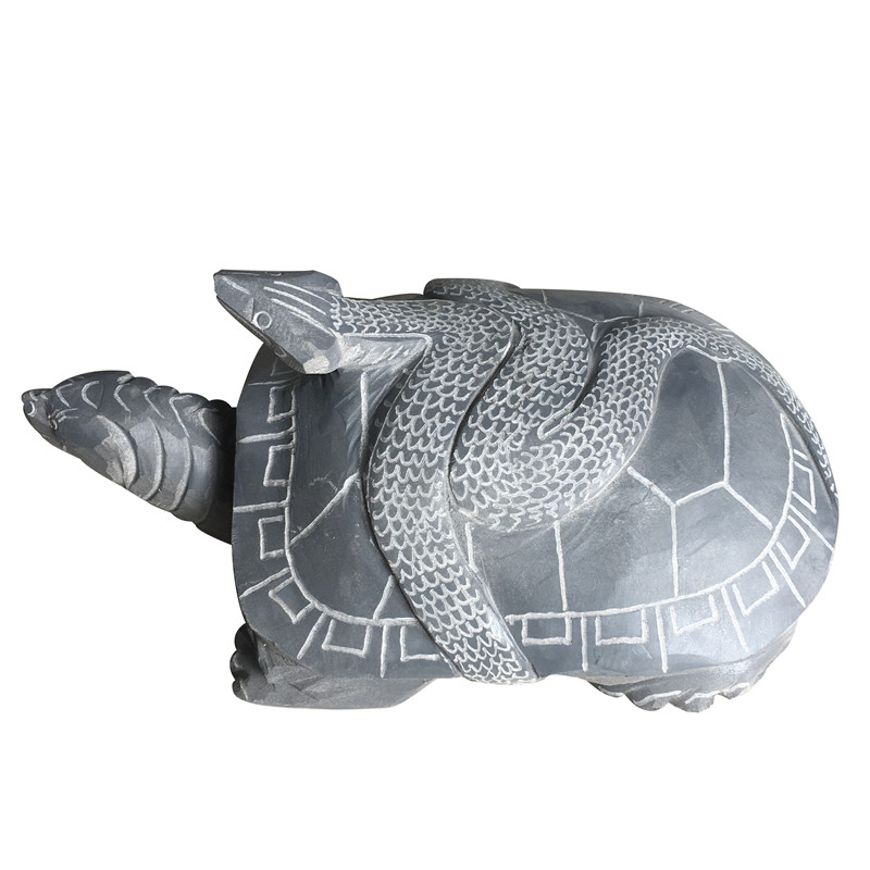 石雕玄武摆件石头蛇盘龟四神兽青龙白虎朱雀天然青石石头玄武摆件