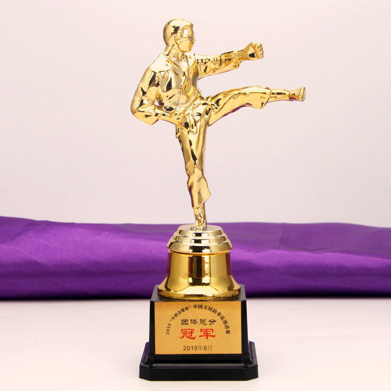 定制武术跆拳道小金人塑料奖杯嘉奖用品比赛竞技奖品纪念品