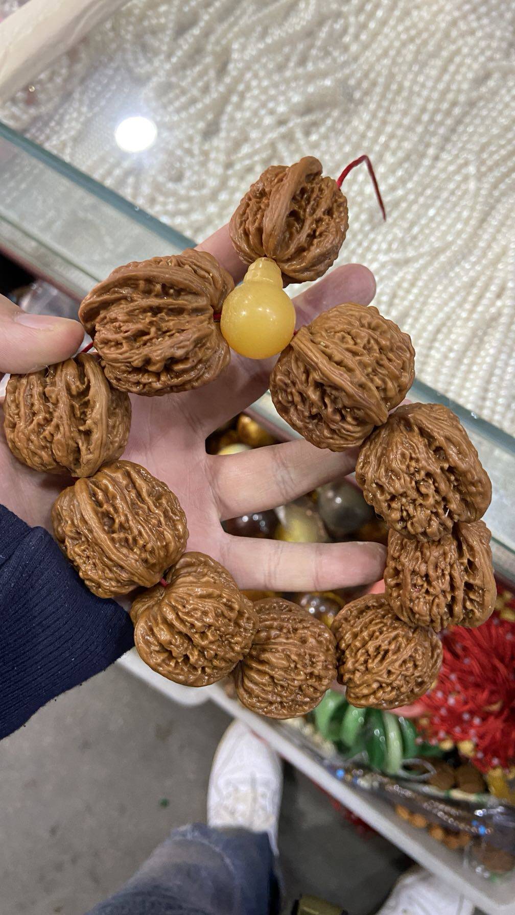 文玩核桃手串手野生流水水纹四座座楼狮子头磨盘佛珠