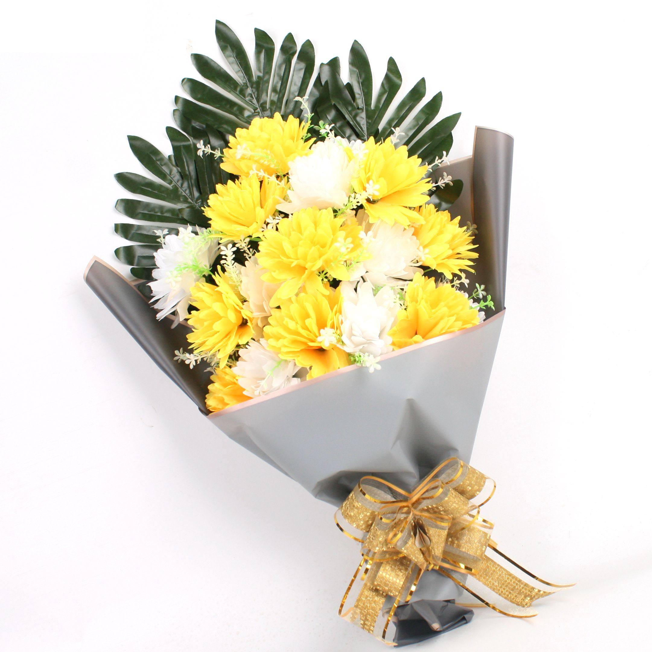 清明祭祀仿真菊花墓地扫墓墓碑手捧挂花装饰追悼