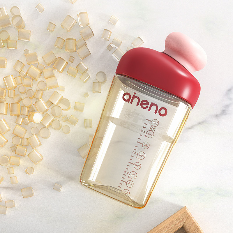 恩尼诺儿童水杯ppsu宝宝断奶直饮杯带刻度牛奶杯贝雷帽水杯240ml