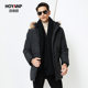 Haoyuanpeng middle-aged and elderly down jacket men's mid-length large fur collar mid-length thick winter casual jacket Haoyuanpeng middle-aged and elderly down jacket men's mid-length large fur collar mid-length thick winter casual jacket