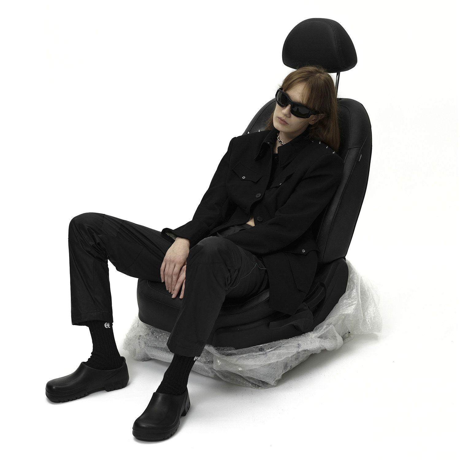 extemporechinesetunicsuit先锋设计改良中山铆钉垫肩西装外套西装