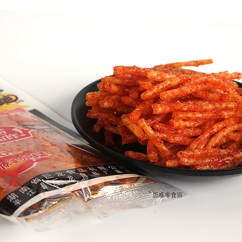 湖南特产香辣快乐阵地辣条怀旧素食面筋巨龙食品42g*10包起包邮