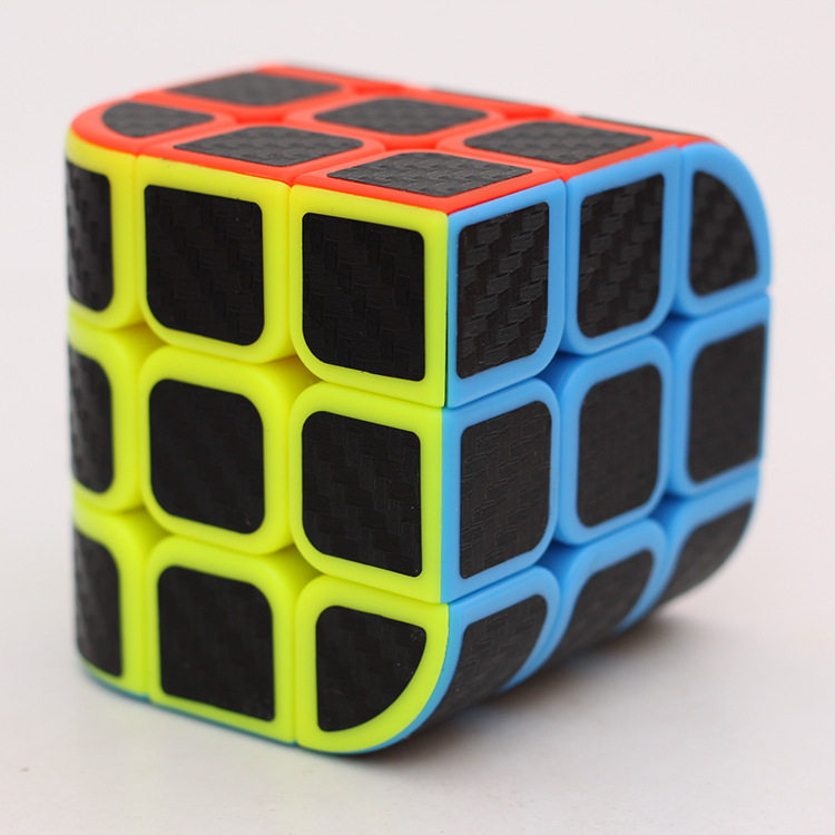 异形魔方zcube三面体实色碳纤维贴纸三阶顺滑速拧魔方