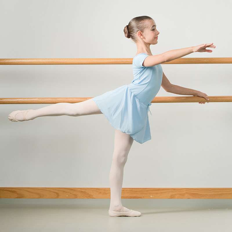 sansha三沙芭蕾舞儿童短裙连体短袖练功服女舞蹈芭蕾舞服