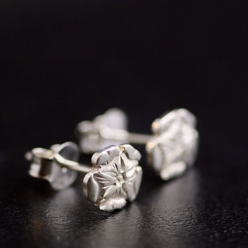 耳钉一休老银匠手作高桥纯银蔷薇情侣耳钉