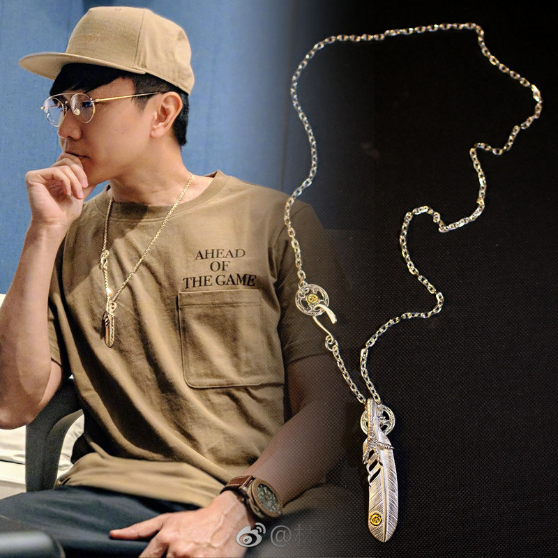 一休高桥吾郎风格搭配纯银银银爪点铜羽吊坠项链项链