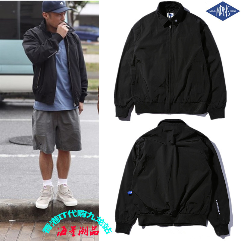 代购正品MADNESS MDNS潮牌余文乐同款魔鬼鱼刺绣飞行夹克外套男春