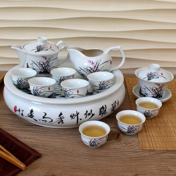 整套潮汕陶瓷功夫茶具套装家用茶壶茶杯办公室茶盘泡茶壶中式茶具