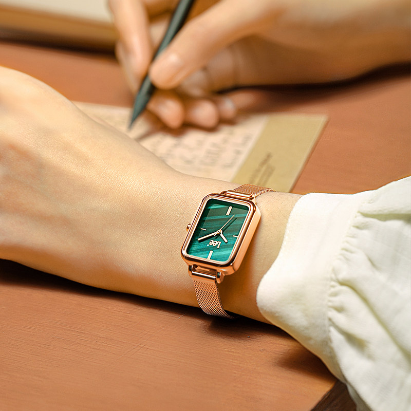 lee女士手表简约正品小方小众ins复古小绿欧美腕表
