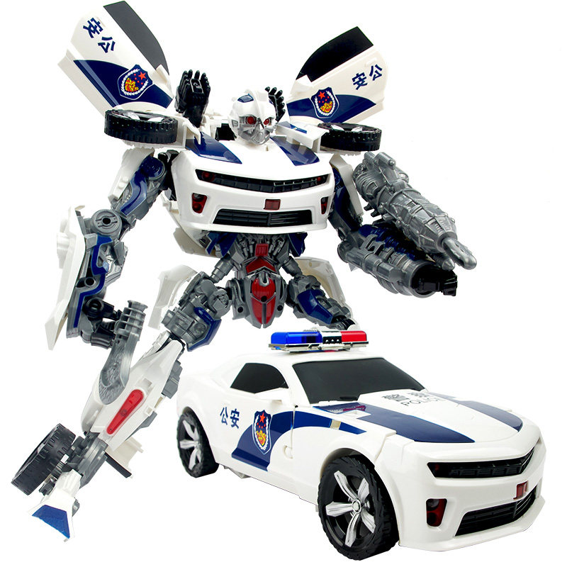变形玩具金刚大黄蜂超大号警车带声光机器人汽车手动模型飞机男孩