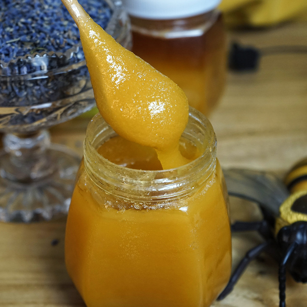 蜂蜜纯正结晶农家自产薰衣草蜜自家养峰蜜安神蜂蜜