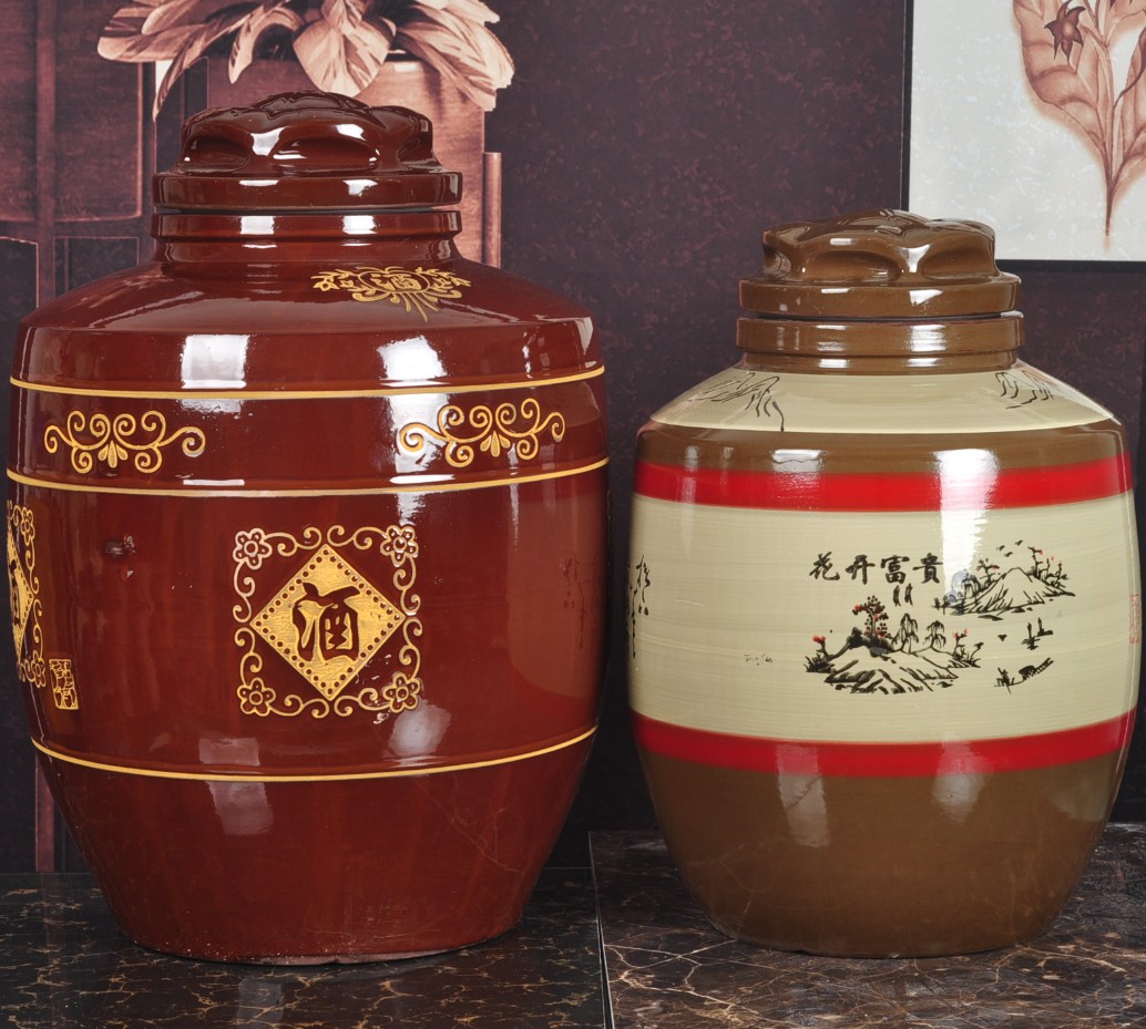 酒坛陶瓷密封窖藏酒罐土陶坛子500斤大酒缸醋瓶家用酒壶