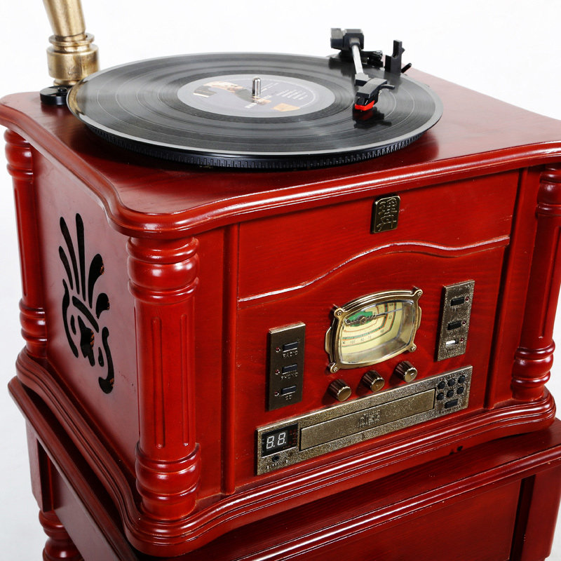 理丹l903喇叭留声机复古收音机黑胶唱片机音响老式黑胶唱片机