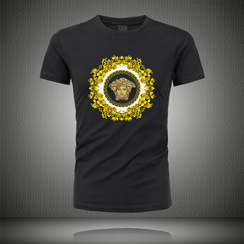 官网范思哲珍藏男装2022夏季新款百搭短袖T恤男大码修身打底衫 潮