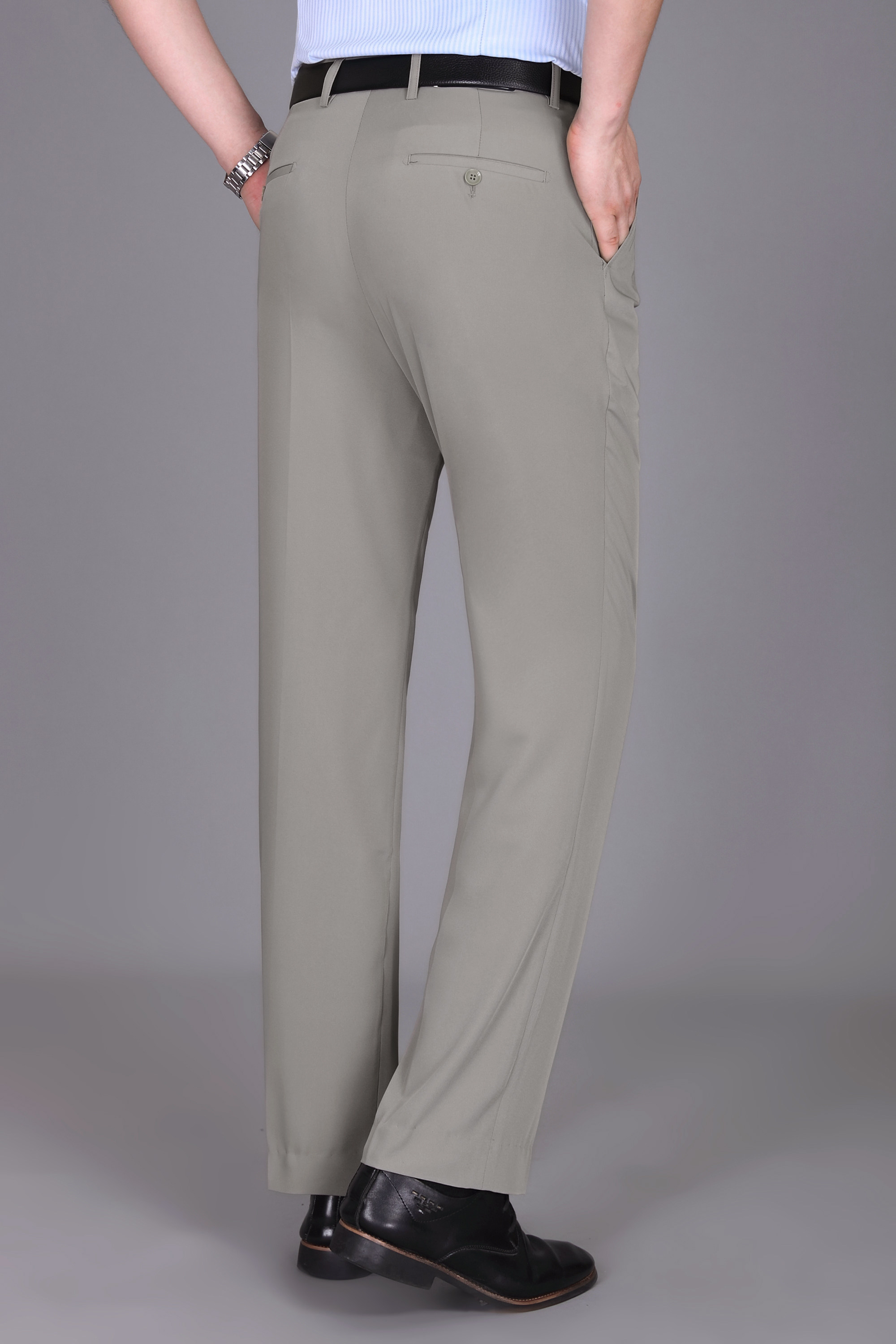 裤子富贵鸟西裤男士中年宽松直筒西装爸爸高腰西裤