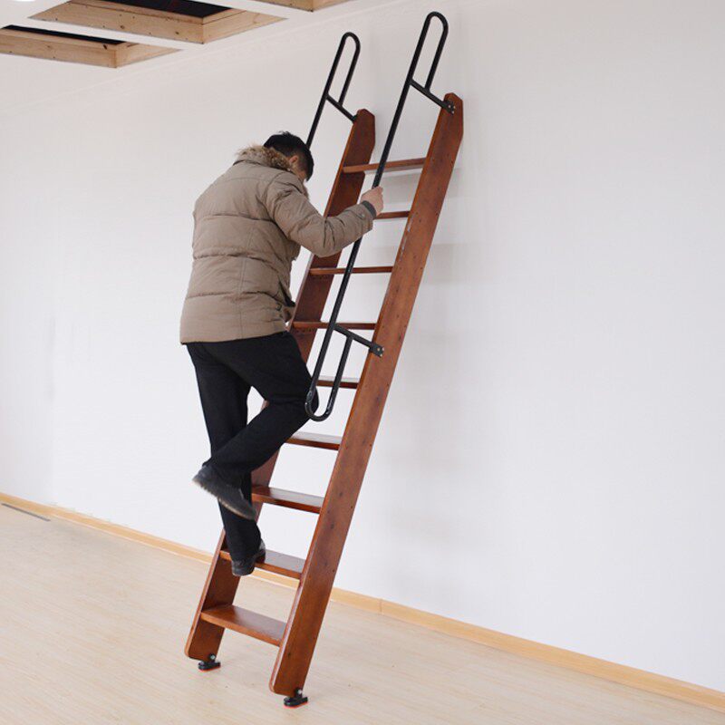 阁楼楼梯家用扶梯室内实木直梯登高移动加厚家用梯