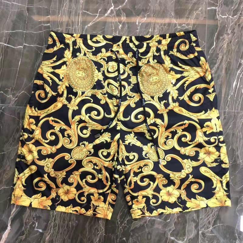 夏季瓦萨琪短裤五分裤美杜莎花纹土豪金男士休闲速干沙滩裤子潮牌