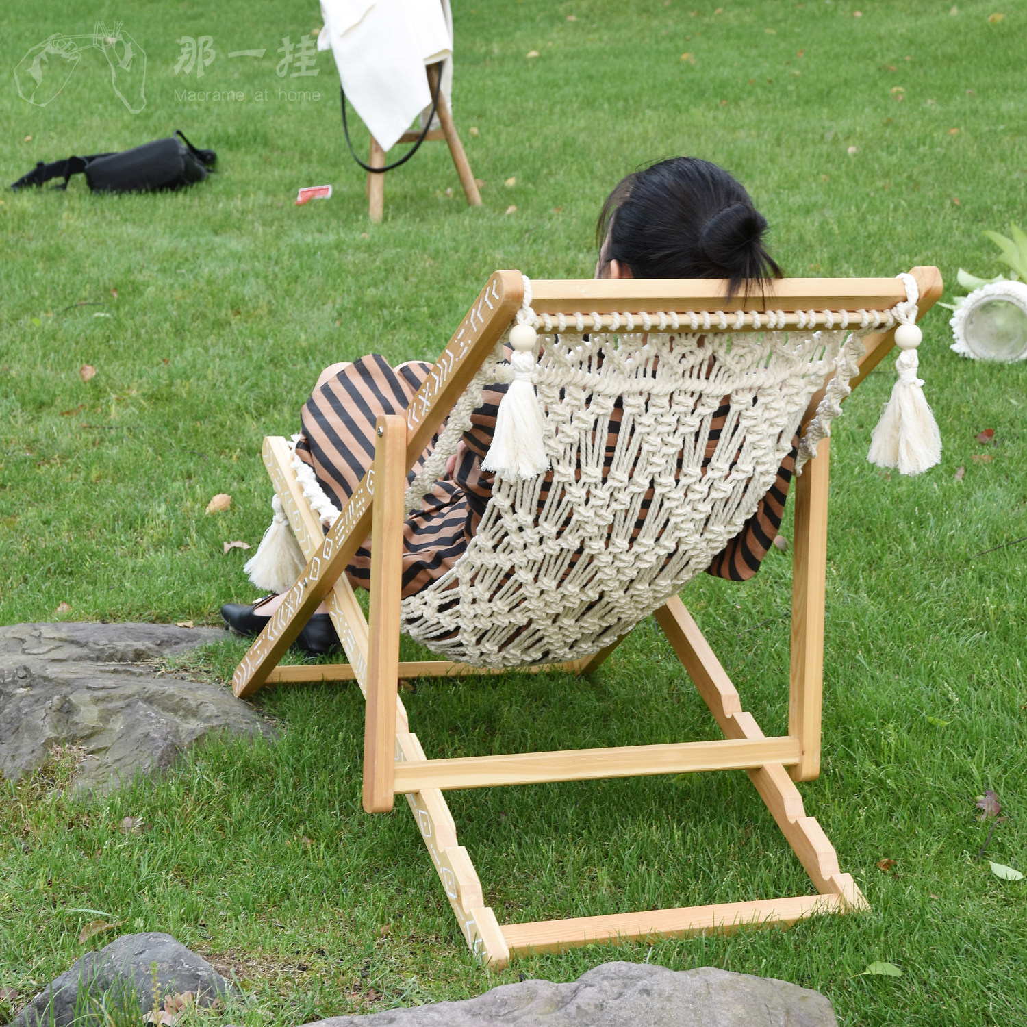 那一原创设计手工编织躺椅摩洛哥民族风折叠休闲椅折叠椅