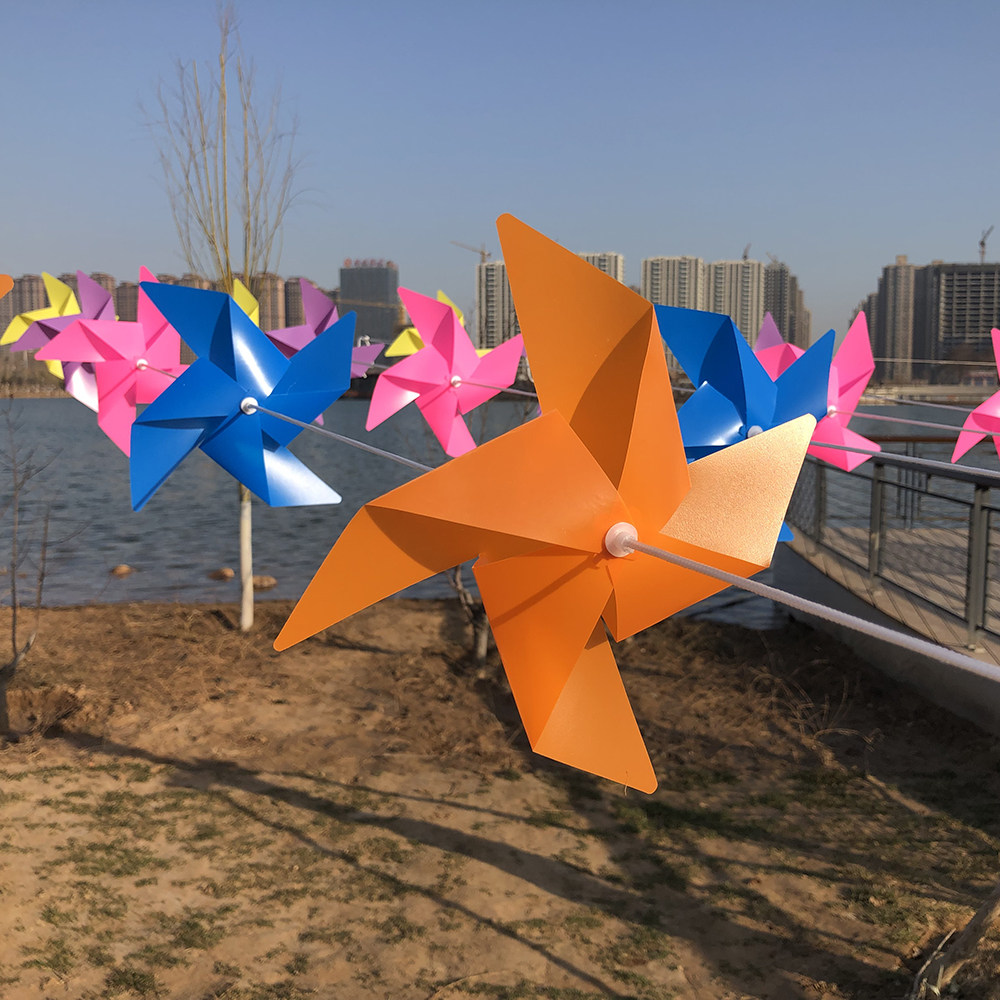 风车成品定制四叶户外旋转装饰小风车塑料景区风车
