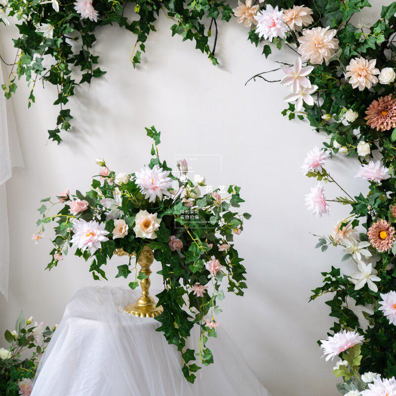 仿真花墙背景墙装饰玫瑰绢花假花网红婚礼室内婚庆绢花