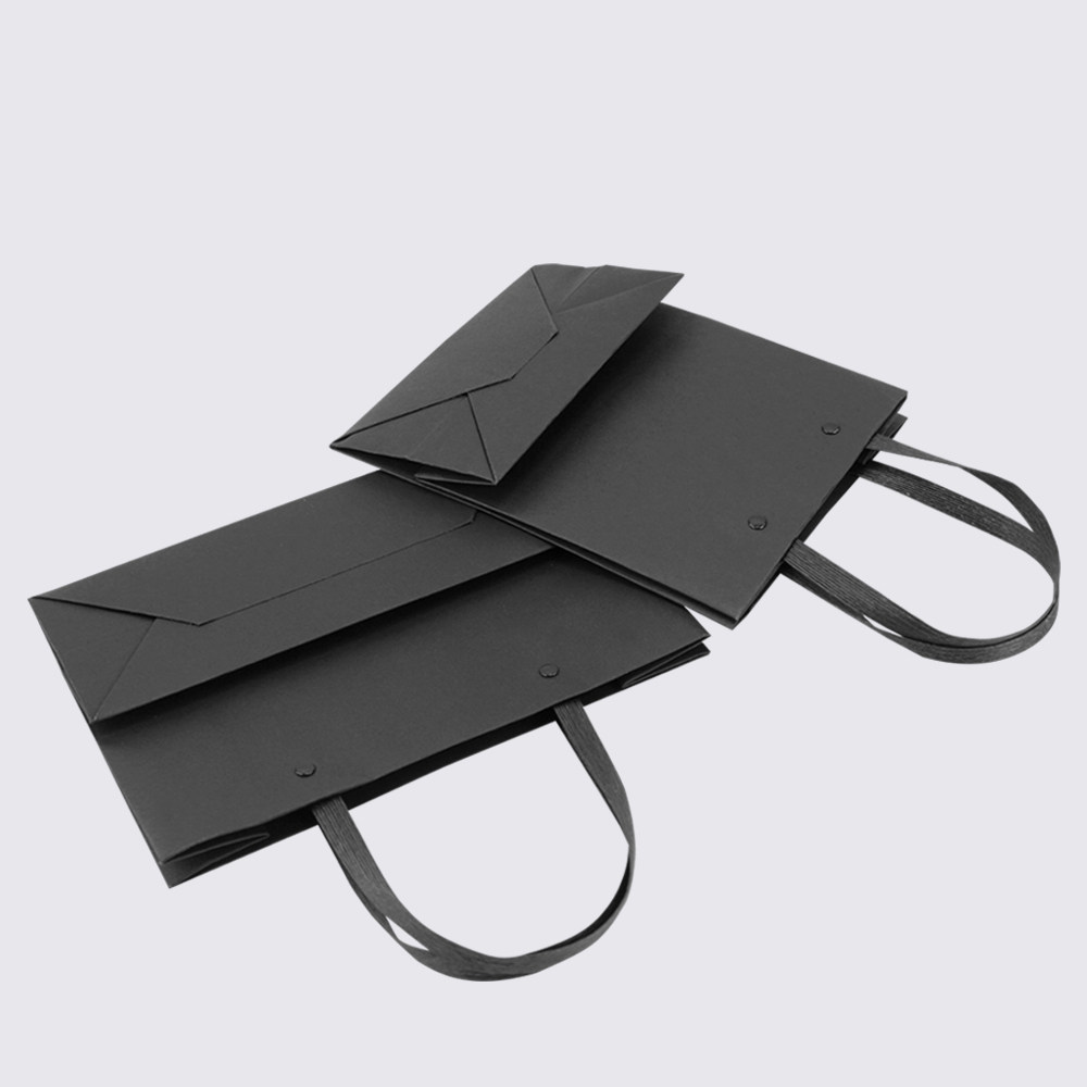 服装手提袋男装黑色购物袋敲钉礼品纸袋袋子现货礼品袋