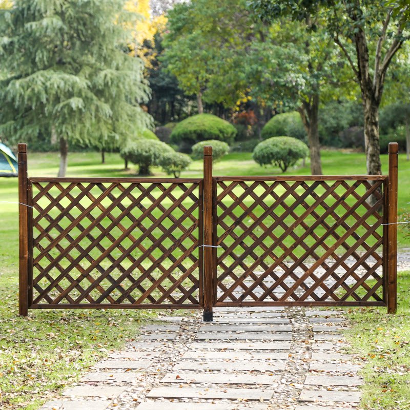 防腐木栅栅栏网格篱笆户外实木花架阳台墙面大型篱笆