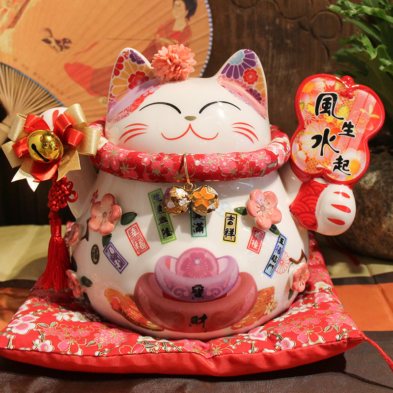 创意陶瓷招财猫风水摆件家居工艺品店铺开业送礼摆件