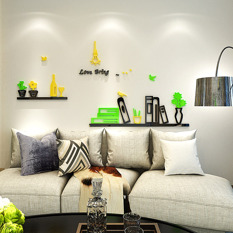 创意书架3d立体墙贴书房贴画客厅电视沙发墙贴