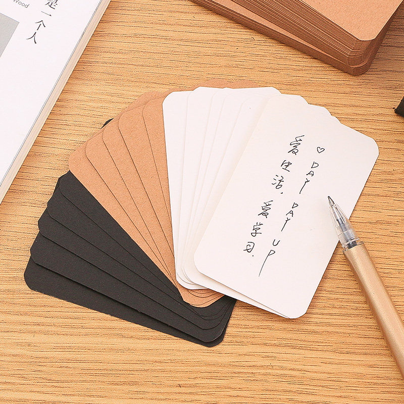 卡片简约空白硬纸diy生字汉字手卡定制英语贺卡