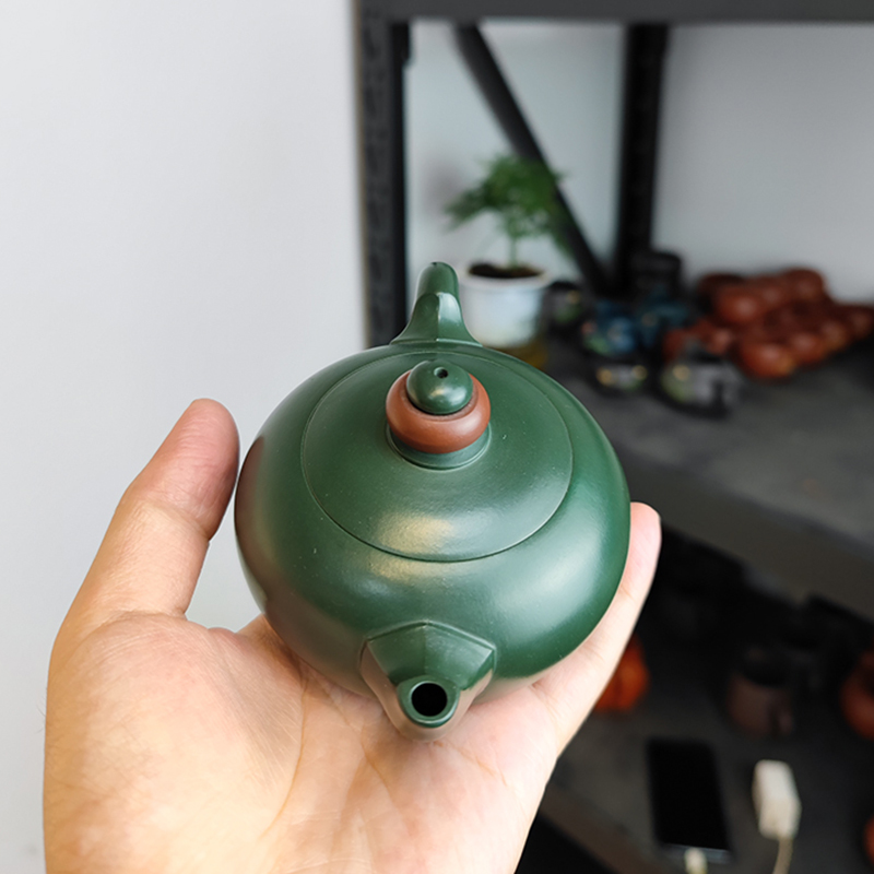 毫升宜兴紫砂原矿绿泥时来运转壶王红娟手工手工制制作茶壶
