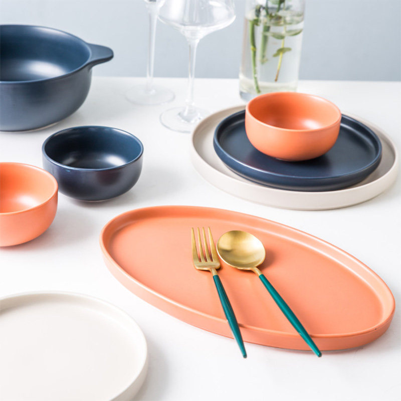 lototo北欧创意创意家家用陶瓷彩色餐具米饭碗面碗
