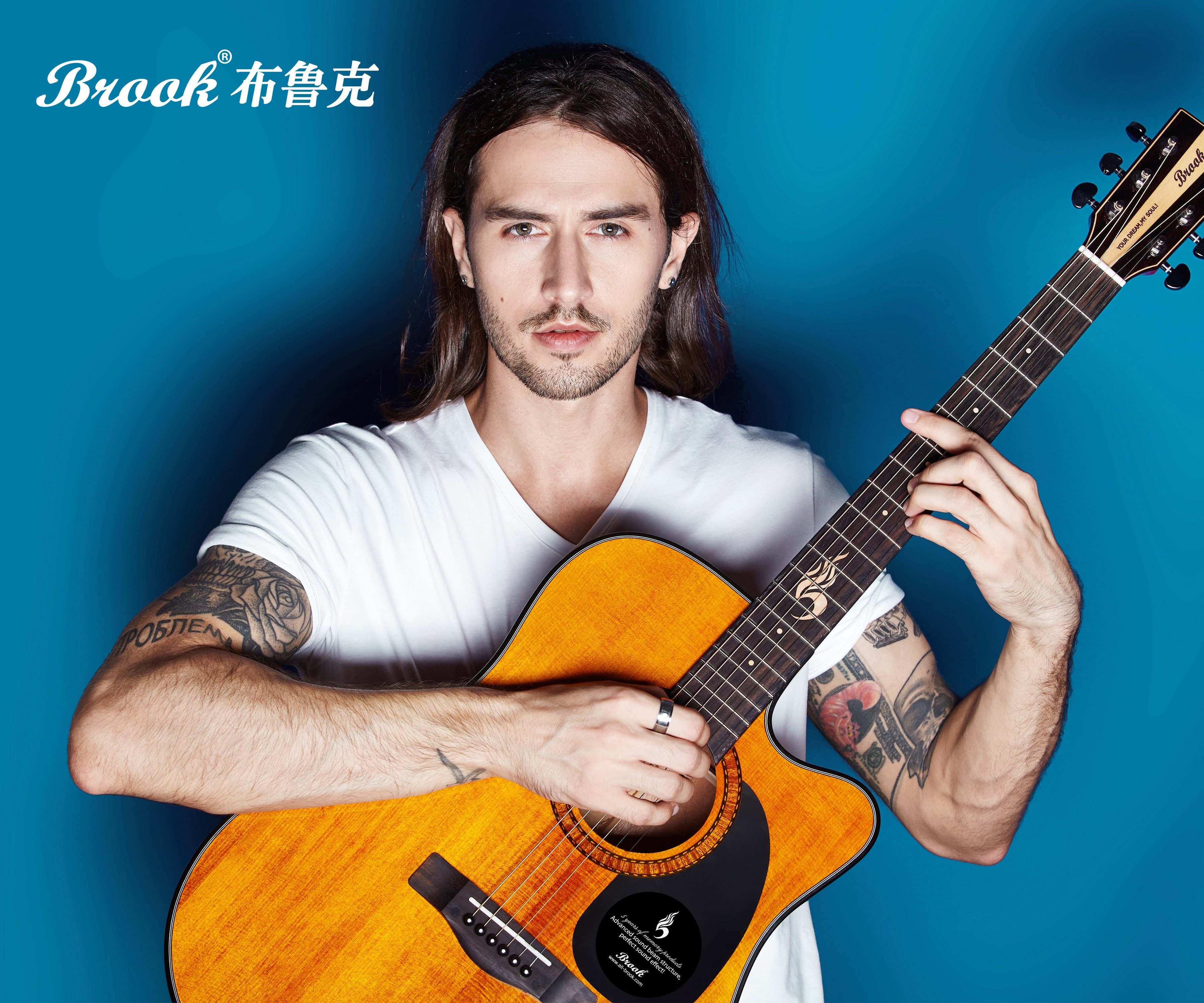 吉他brook布鲁克s25民谣旗舰单板男生女生初学云杉吉他民谣吉他