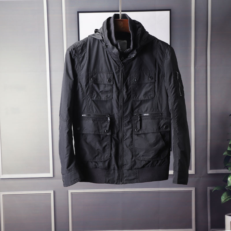 断码特价男士休闲连帽夹克春秋季超多口袋青年拉链款时尚外套潮男