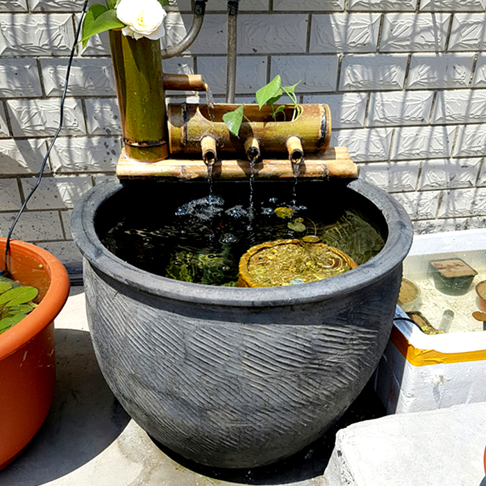 老北京鱼缸土陶水缸手工粗陶缸睡莲缸瓦瓦罐黑陶造景
