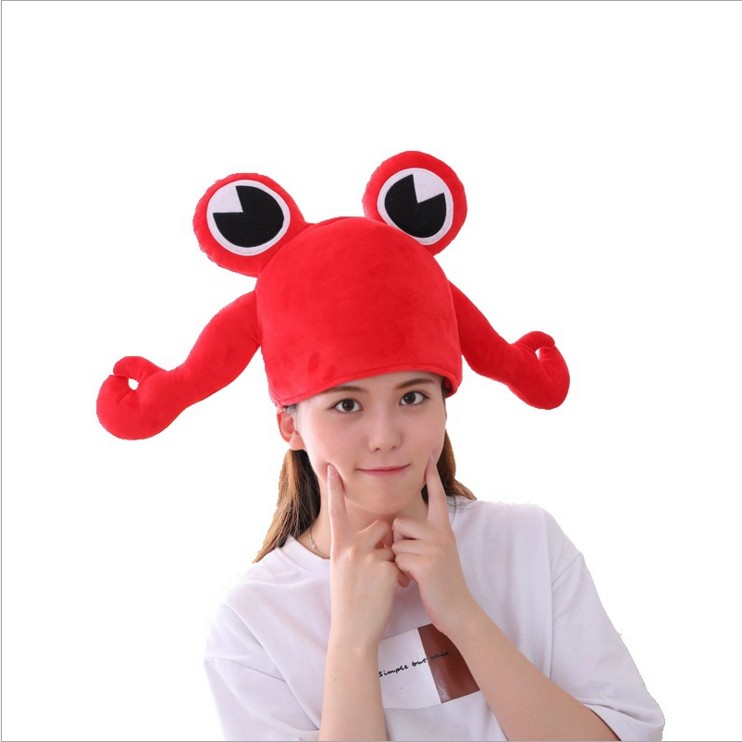 帽子红色肌肉螃蟹头套聚会表演演出搞笑舞台剧聚会装饰帽子