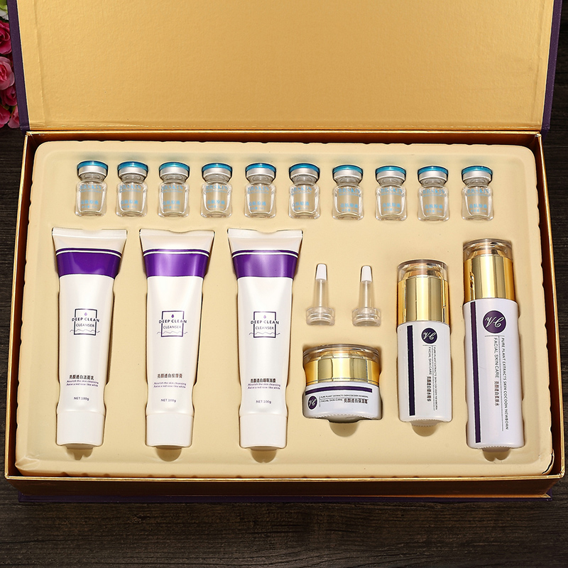 美容院装面部护理套盒皱纹抗衰老提拉紧致精华液原液化妆品套盒女