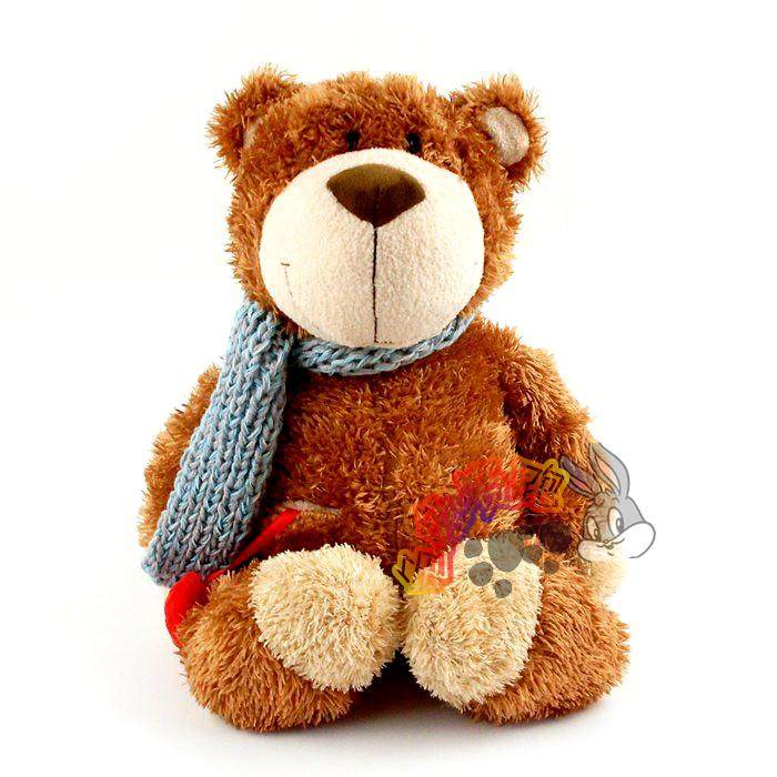 围巾爱心熊公仔毛绒玩具可爱熊宝宝泰迪熊小熊儿童节日礼品送女友