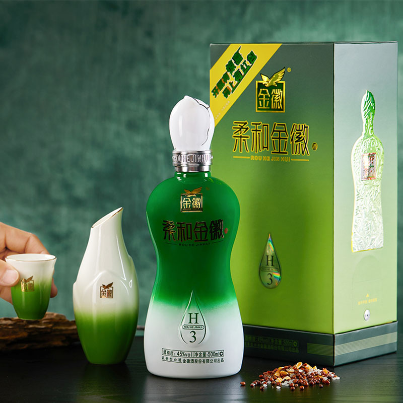 金徽酒厂自营柔和h345度500ml单瓶浓香型白酒白酒