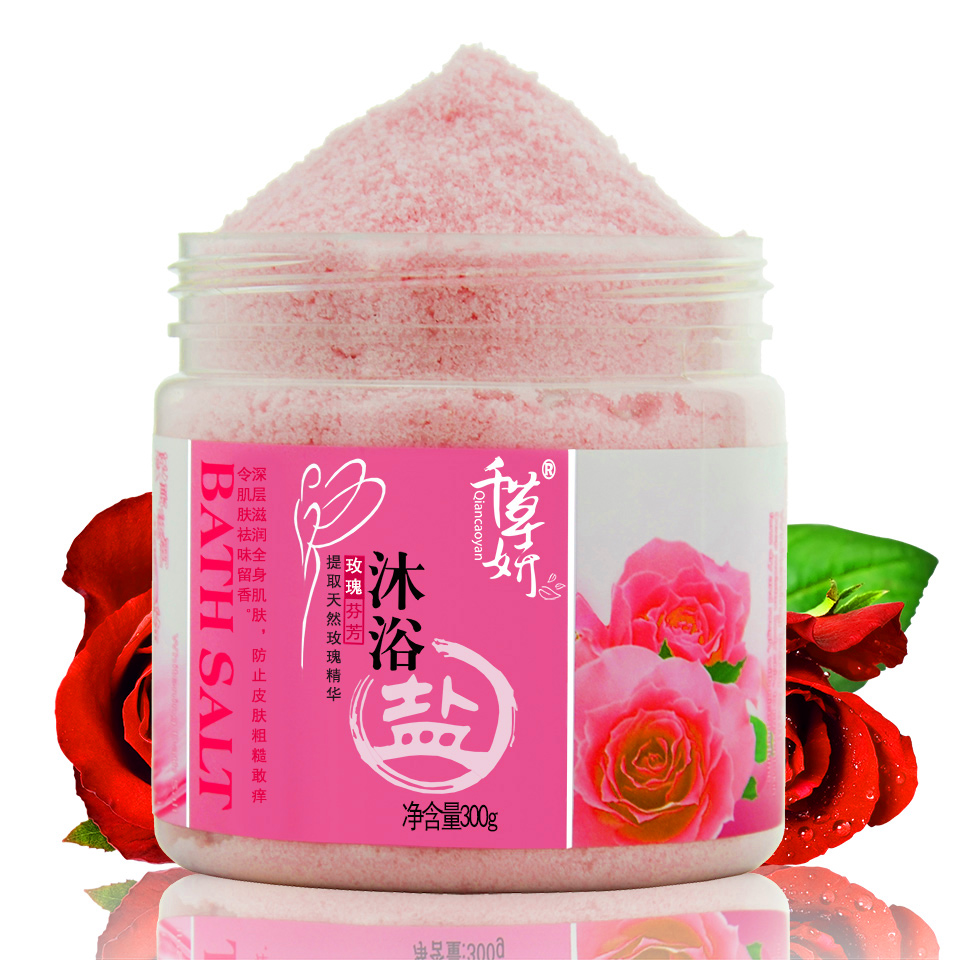 浴盐千草妍玫瑰沐浴盐浴洗澡泡泡保湿去角角质浴盐