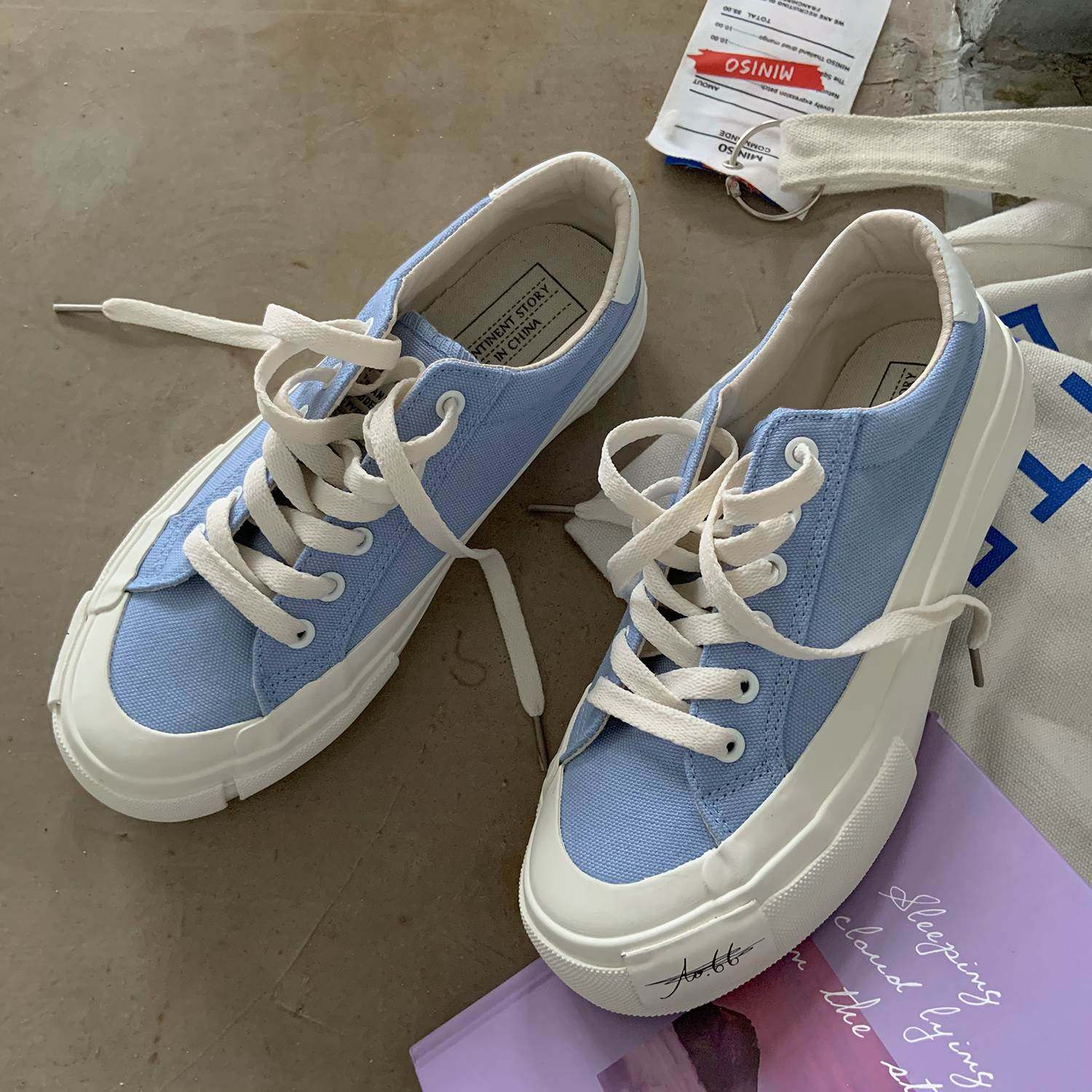 帆布鞋女ulzzang百搭2022年新款韩版港风板鞋ins潮小众设计感鞋子