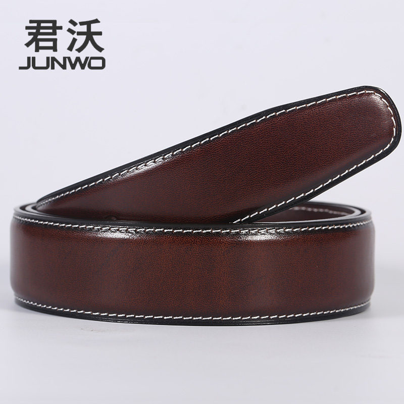 无头皮带男真皮不带头男士腰带条头层纯牛皮裤带配件英伦风中青年