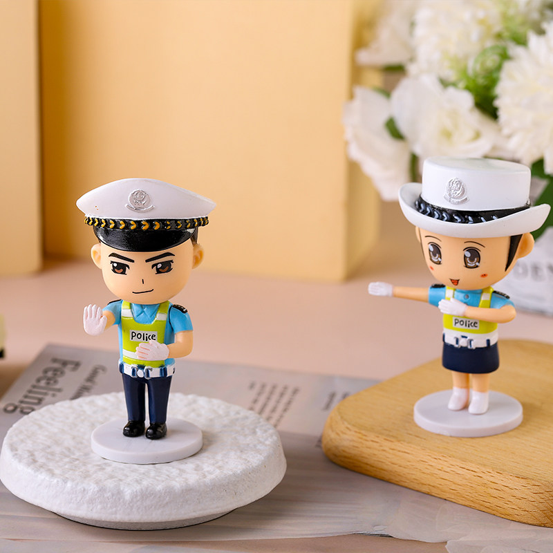 police警察公仔手办模型玩偶人偶蛋糕装饰品车载装饰摆件