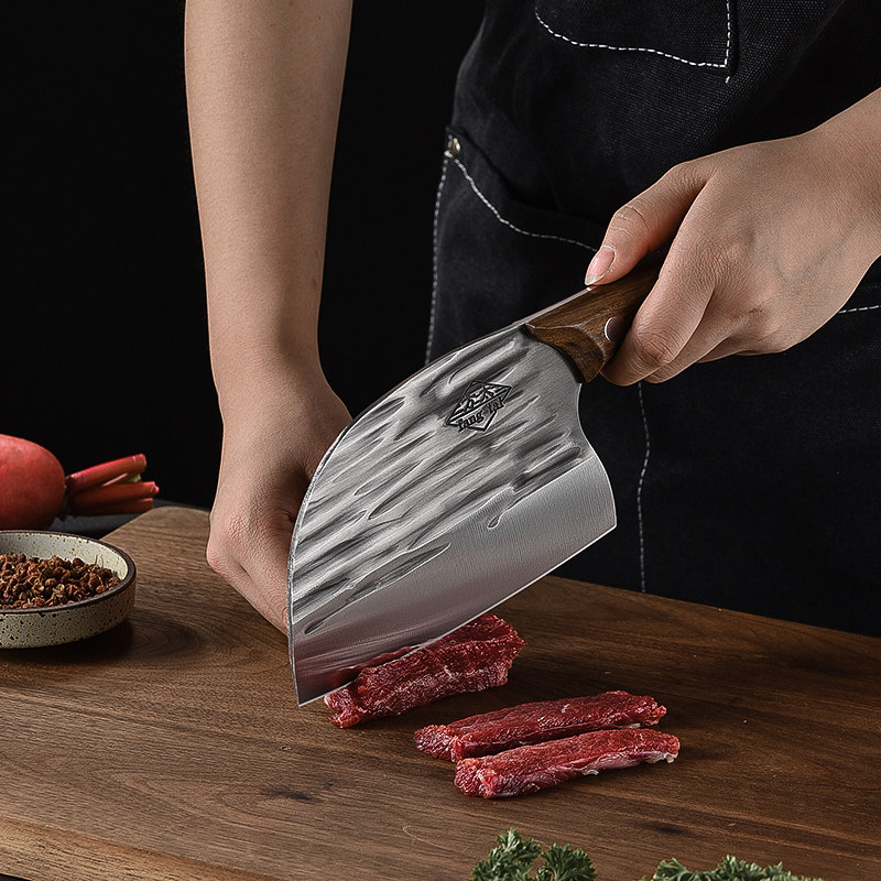 fangtai方太菜刀家用手工锻打斩切两用刀圆头锋利菜刀