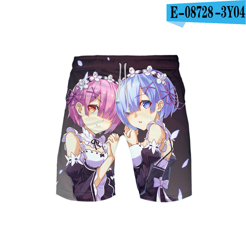 裤子零开始短裤蕾姆动漫二次元沙滩五分休闲裤
