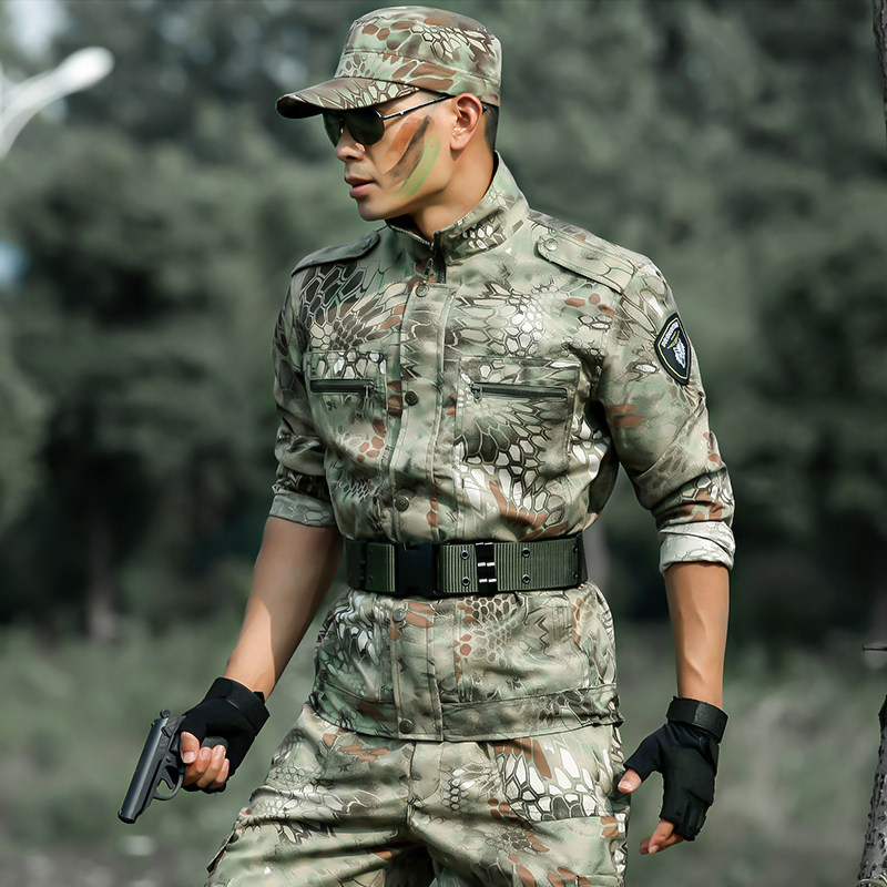 盾郎户外特种兵绿蟒纹迷彩服军训服作训服军迷军装套装男女秋冬季