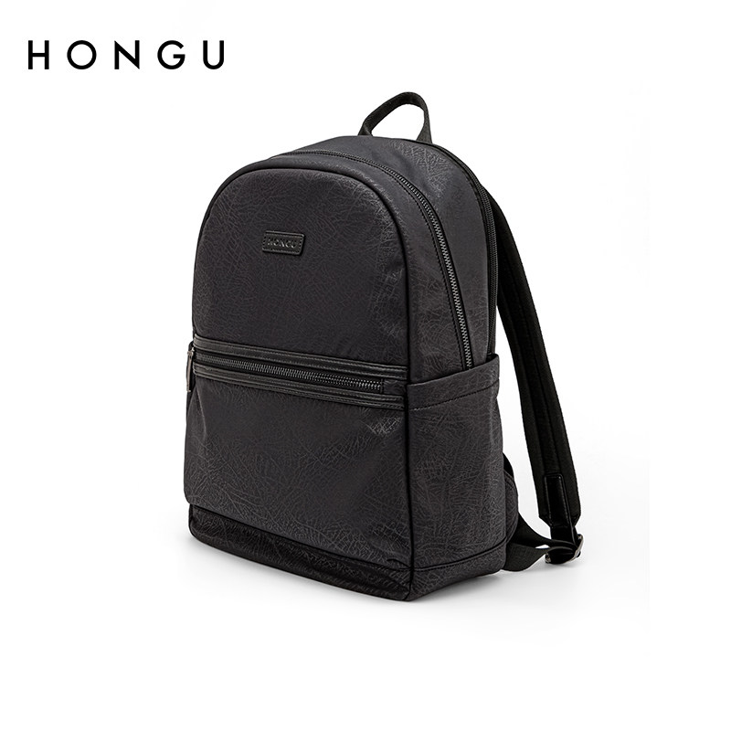 红谷2022新款休闲双肩包男潮时尚笔记本电脑包男士双肩背包